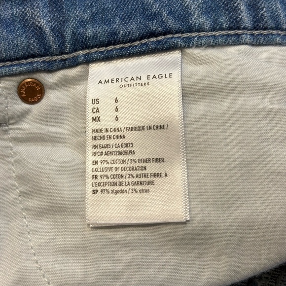 American Eagle Outfitters Blue Plaid and Denim Jean Shorts - Picture 3 of 3